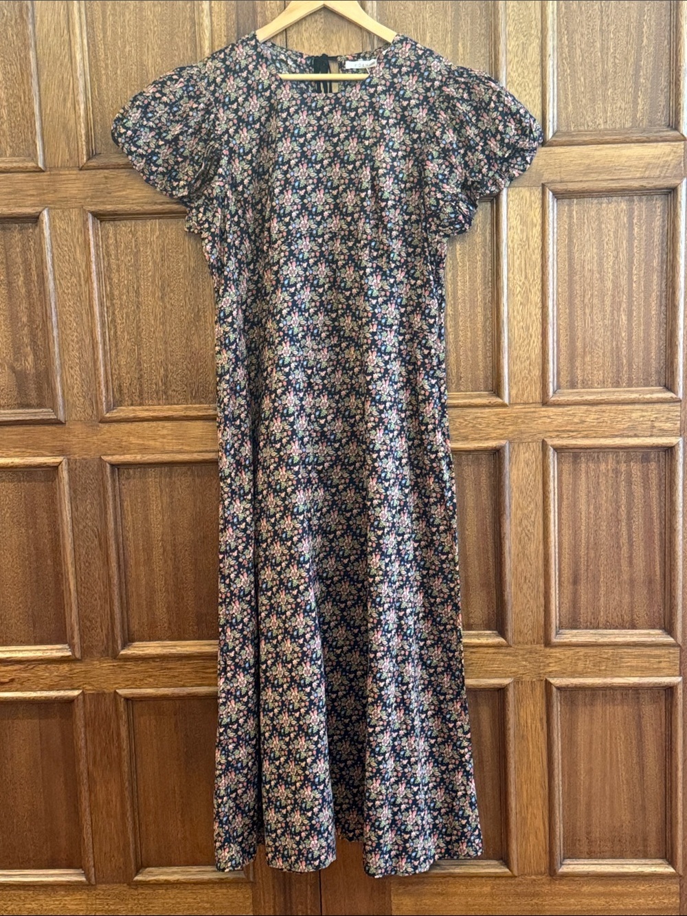 NWT Doen Rhodia in Noir Forest Floral Lightweight Organic Cotton Maxi Dress XXL - Picture 7 of 15